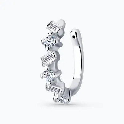 Серьга из серебра с фианитами из серебро