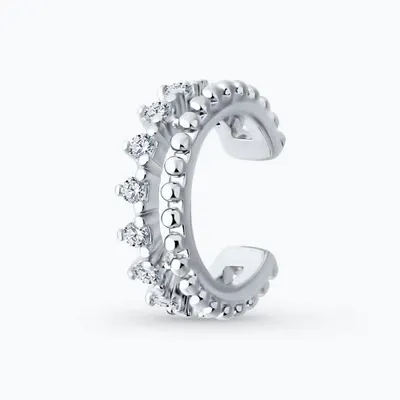 Серьга из серебра с фианитами из серебро