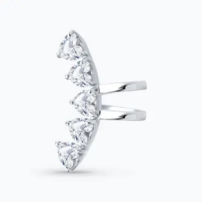 Серьга из серебра с фианитами из серебро