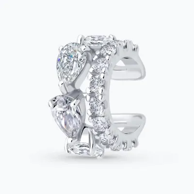 Серьга из серебра с фианитами из серебро