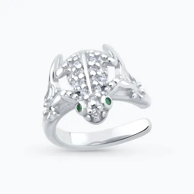 Серьга из серебра с фианитами из серебро