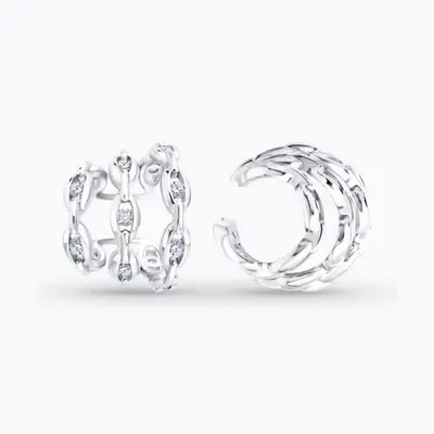 Серьга из серебра с фианитами из серебро