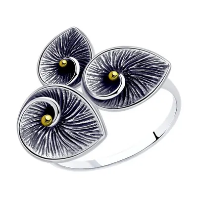 Кольцо из золочёного серебра из серебро