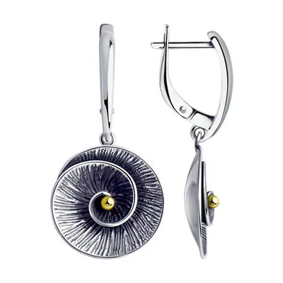 Серьги из золочёного серебра из серебро