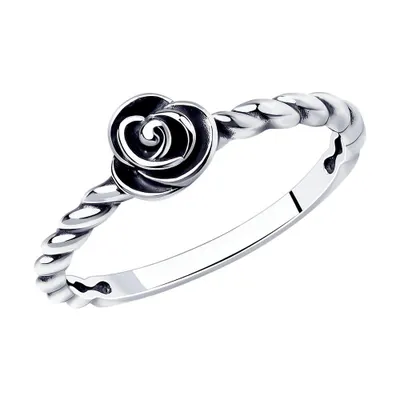 Кольцо из чернёного серебра из серебро