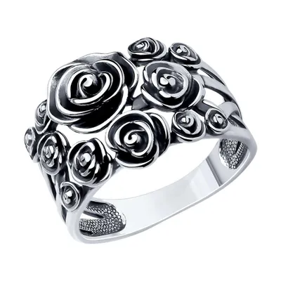 Кольцо из чернёного серебра из серебро