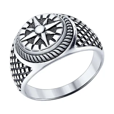 Кольцо из чернёного серебра из серебро