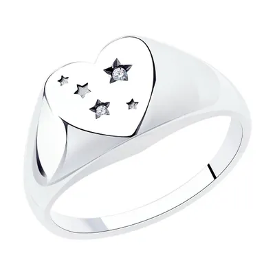 Кольцо из серебра с фианитами из серебро