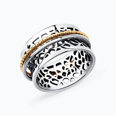 Кольцо из золочёного серебра из серебро