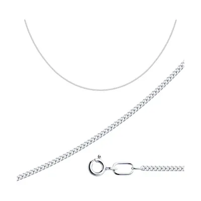 Тонкая серебряная цепочка из серебро