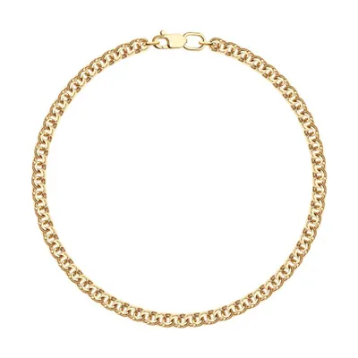 Браслет из золочёного серебра с алмазной гранью из серебро