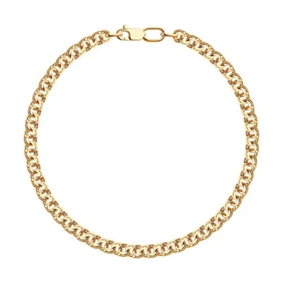 Браслет из золочёного серебра с алмазной гранью из серебро