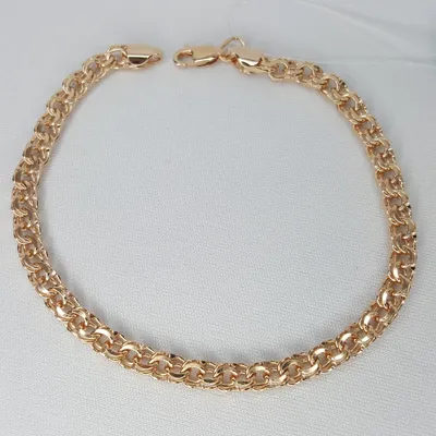 Браслет из золочёного серебра с алмазной гранью из серебро