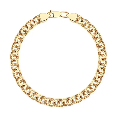 Браслет из золочёного серебра с алмазной гранью из серебро