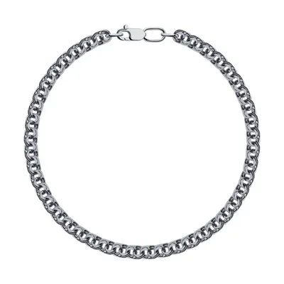 Браслет из чернёного серебра с алмазной гранью из серебро