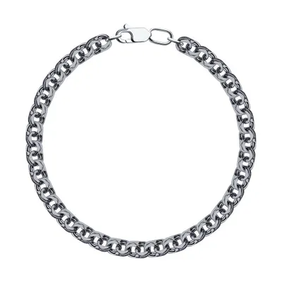 Браслет из чернёного серебра с алмазной гранью из серебро